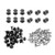 uxcell 7mm Head Dia. Round Knobs Pull Handle, 36pcs Zinc Alloy for Drawer Pulls Gift Box Cabinet Door Knobs with Screws, Black