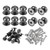 uxcell 12mm Head Dia. Round Knobs Pull Handle, 20pcs Zinc Alloy for Drawer Pulls Gift Box Cabinet Door Knobs with Screws, Black