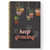 Softcover Keep Growing 5.5" x 8.5" Inspirational Spiral Notebook/Journal, 120 College Ruled Pages, Durable Gloss Laminated Cover, Gold Wire-o Spiral. Made in the USA