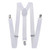 TOPTIE Unisex Suspenders Solid Color Y-Back Clip Suspender - 1 Inch Wide-White