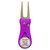 Giggle Golf Purple Plastic Divot Repair Tool with Metal Bling Friends Don't Let Friends 3 Putt Golf Ball Marker | Foldable Switchblade Divot Tool