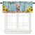 Window Valance Rod Pocket Short Curtain Panels Farm life Vintage Pig with Sunflower Kitchen Valances Curtains, Retro Blue Wooden Board Window Treatments Drapes for Living Room Bedroom Decor, 54x18In