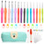 NaoShiro Crochet Hooks Set, 14 Size (2mm-10mm) Ergonomic Crochet Needle with Storage Case, Crochet Hooks for Arthritic Hands, Extra Long? Knitting Needles (Blue)