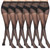 MANZI 6 Pairs Natural Pantyhose for Women 20 Denier High Waist Sheer Tights(Black,X-Large)
