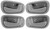 Evan Fischer Front and Rear Interior Door Handle Set of 4 Compatible with 1998-2002 Chevrolet Prizm, Fits 1998-2002 Toyota Corolla Gray Driver and Passenger Side