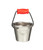 Melody Jane Dollhouse Silver Bucket with Red Handle Miniature Kitchen Cleaning Accessory