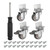 PATIKIL L-Shaped Plate Swivel Caster Wheel Combo 1.5", 4 Pack TPE Side Mount Roller with Brake Bearing Screws for Furniture Flower Stand, Brown