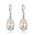 Austrian Crystal Teardrop Dangle Hook Earrings for Women 14K Gold Plated Hypoallergenic Jewelry (Aurora Borealis)