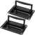 JEUIHAU 2 Pack 4.37 Inches Recessed Pull Handles, Zinc Alloy Recessed Door Handle, Black Flush Pull Handle Container Handle for Toolbox, Box, Cabinets, Flush Lift