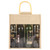 Vpang Eco-Friendly Burlap Wine Bottle Bag Jute Wine Bottle Tote with Cane Handle Gift Packaging Wine Bag Gift Bag Candy Bag for Christmas Holiday Decorations (Four Bottles)