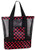 Mesh Beach Tote Bag with Insulated Picnic Cooler Compartment (Black/Pink)