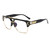 Dollger Oversized Sunglasses for Men Classic Retro Semi Rimless Gold Alloy Frame Glasses