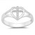 Clear CZ Cross Heart Christian Love Ring .925 Sterling Silver Band Size 7