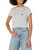 Reebok Women's Standard Small Tee, Medium Grey Heather/Black Logo/Pocket