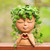 SnugMaker Face Planter Pots Head Planter Lady Succulent Planters Women Face Flower Pot Head Planter for Indoor Outdoor Plants with Drainage Hole Love Style (Brown)