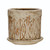 Creative Co-Op Debossed Terra-Cotta Pattern and Saucer Planter Pot, 6" L x 6" W x 6" H, Greige