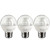 Sunlite G16/LED/5W/E26/D/CL/E/27K/3PK Dimmable Energy Star 2700K Medium Base Warm White LED Globe G16 5W Light Bulb (3 Pack), Clear