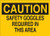 Brady 41161 Aluminum, 10" X 14" Caution Sign Legend, "Safety Goggles Required In This Area"