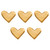 SAILANKA Heart Cabinet Pulls Knobs Brushed Brass Dresser Cupboard Hardware Pulls Gold Drawer Hardware Knobs Handle, 5 Pack