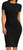 GOBLES Women's Short Sleeve Casual Bodycon Midi Elegant Cocktail Party Dress Black