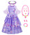 RuuYiicoco Mirabel Princess Costume Dress For Girl Isabela Halloween Dress Up Set (6-7 Years, Purple)