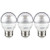 Sunlite G16/LED/7W/D/E26/CL/ES/27K/CD/3PK Dimmable Energy Star 2700K Medium Base Warm White LED Globe G16 7W Light Bulb (3 Pack), Clear