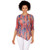 Ruby Rd. Womens Petite A-Symmetric Sublimation Top Cinnabar Multi Size PM