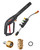 Powerful Nixx Pressure Washer Gun with Curved Angled Lance, Extension Wand, Sprayer Nozzle Tips, Quick Connect Kit - 4000PSI, M22 14mm Fitting, Adapter Set - Replacement Included