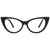 Zeelool Vintage Acetate Cat Eye Glasses Frame with Non-prescription Clear Lens for Women Marilyn FP0049-01 Black