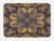 Lunarable Ethnic Bath Mat, Pattern Style of Flower Ornaments Design Art Print, Plush Bathroom Decor Mat with Non Slip Backing, 30.2" x 20", Mustard Amber Navy Blue