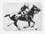 Ambesonne Animal Bath Mat, Monochrome Style Silhouette of a Polo Player on a Horse Competing, Plush Bathroom Decor Mat with Non Slip Backing, 30.2" x 20", Charcoal Grey and White