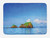 Ambesonne Island Bath Mat, Photo of Tropic Islands in The Pacific Sea Vivid Sky View Peaceful Idyllic, Plush Bathroom Decor Mat with Non Slip Backing, 30.2" x 20", Blue White