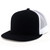 Trendy Apparel Shop Flexfit Oversize XXL Structured Blank 5 Panel Flatbill Snapback Mesh Cap - Black White