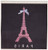3dRose ht_112908_3 Hot Pink Paris Eiffel Tower from France with Girly Blue Ribbon Bow-Iron on Heat Transfer for White Material, 10 by 10-Inch