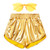 Mirawise Women's Metallic Shorts Gold Summer Yoga Hot Shiny Sparkly Extra Small Outfit Short Pants with Sunglasses