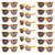 YQVIE 20 Pack Wholesale Adult Sunglasses for Men Women in Bulk 70s Retro Cheap Glasses for Party Supplies (Orange)