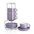 Sweejar Porcelain Espresso Cups with Saucers, 4 Ounce Stackable Cappuccino Cups with Metal Stand for Coffee Drinks, Latte, Tea - Set of 4 (Purple)