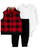 Carter's Baby Boys' 3 Piece Vest Set (Red Plaid, 3 Months)