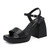 vodvob Women's Platform Chunky High Heels Block Heeled Ankle Buckle Strap Square Open Toe Sandals Dress Wedding Pump Shoes