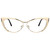 Zeelool Women's Oversized Stylish Metal Browline Cat Eye Glasses Ellen VFM0176-02 Gold