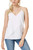 bar III Womens Asymmetrical Knit Blouse, White, Large