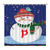 Christmas Holiday Initial P Winter Snowman Shower Curtains 72x72 Inch Polyester Fabric Bathroom Shower Curtains with Hooks Durable Waterproof Shower Curtains for Bathroom Bathtub Home Decoration