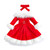 Toddler Baby Girl Christmas Dress Santa Claus Dress Red Velvet Long Sleeve Tulle Princess Dress with Headband Outfit (B Red Long Sleeve, 6-7 Years)
