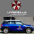 YSpring Resident Evil Car Front Cover Emblem Decals Umbrella Corporation Badge Auto Body Vinyl Stickers Vehicles (Style K - White Fonts)