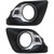 Evan-Fischer Fog Light Trim compatible with 2011-2012 Mitsubishi Outlander Sport Left and Right Side Set of 2 Plastic Chrome