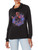Disney Villains Evil Queen Rock Women's Cowl Neck Long Sleeve Knit Top, Black, Large