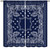 Bandana Curtains Bandana Navy Blue and White Blackout Rod Pocket Curtains for Bedroom Living Room Kitchen Decor Thermal Insulated Window Drapes 2 Panel Set 42x45 Inch