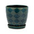 Napco Imports Deep Green Diamond Embossed Ceramic Pot for Indoor Plants Planter with Saucer, 7.25 x 7.25, Emerald Blue