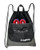 Drawstring Backpack Sports Gym String Bag Cinch Sack Gymsack Sackpack Waterproof (Black)