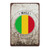 Retro Mali Sign, Patriotic Country Flag Metal Wall Art Decor, Mali Flag Mali Seal Metal Sign Tin Signs for Home, Bedroom, Wall Decoration,12" X 18"